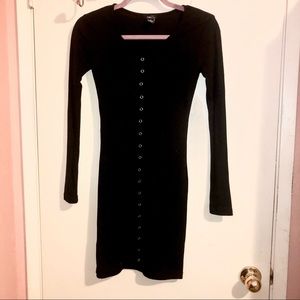 Rue21 Black Long Sleeve Dress w/ Buttons